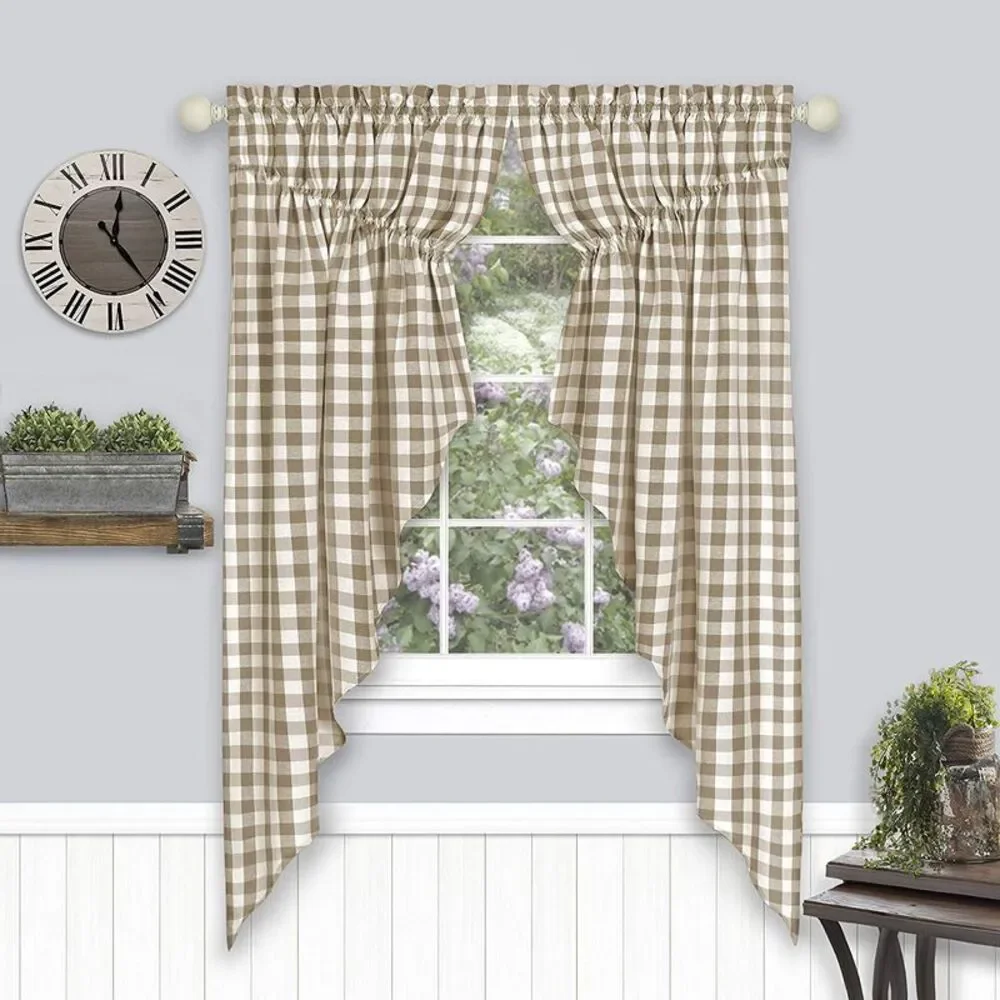 Achim Home Furnishing: Buffalo Taupe Plaid Modern Window Curtain Panel , 72
